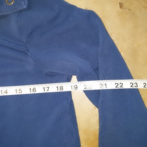 Soft Surroundings blue button cowl tunic sweatshirt size S - Picture 5 of 7